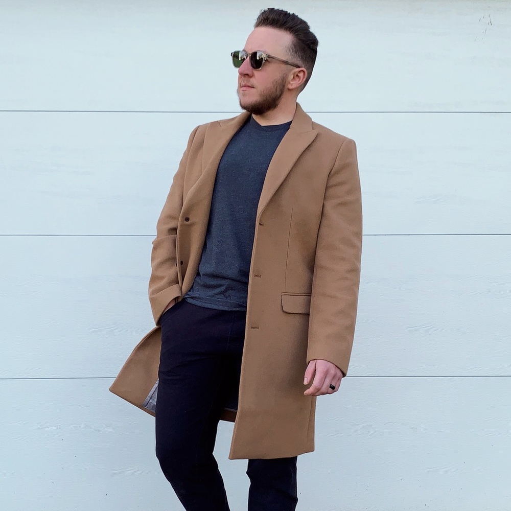 EXPRESS Camel Wool Topcoat